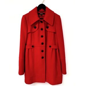 DKNY Dark 🍒Cherry Red Wool Coat - Women’s Size 8